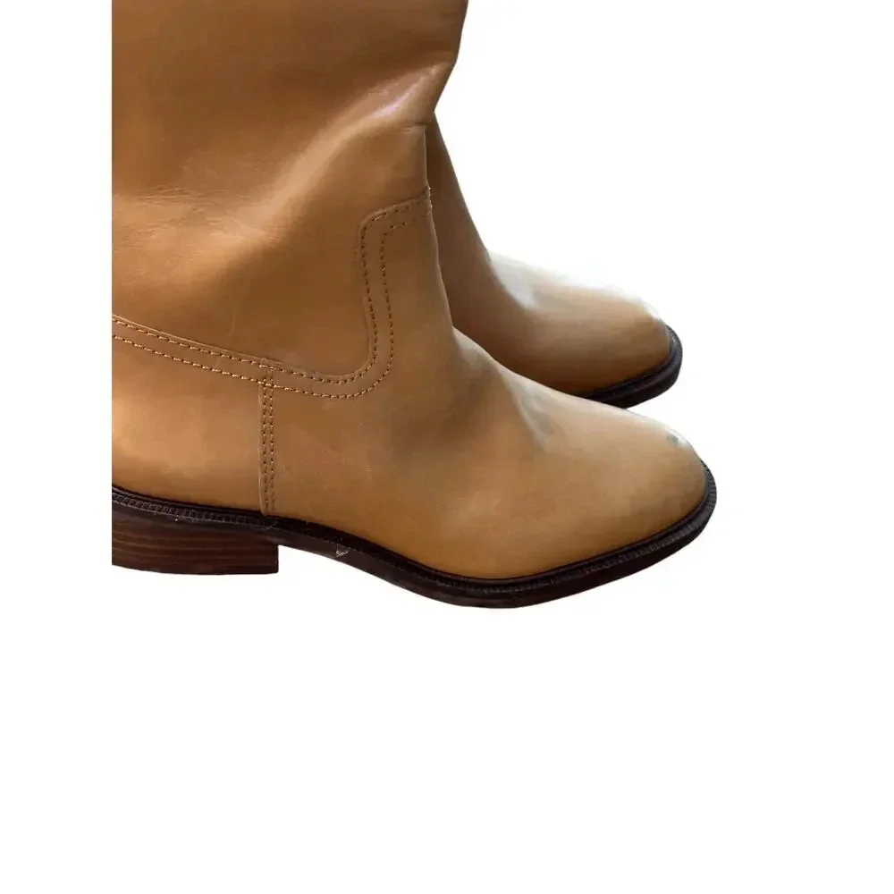 Vince Camuto Alfella Leather Boots Light Cognac Size 5.5 M